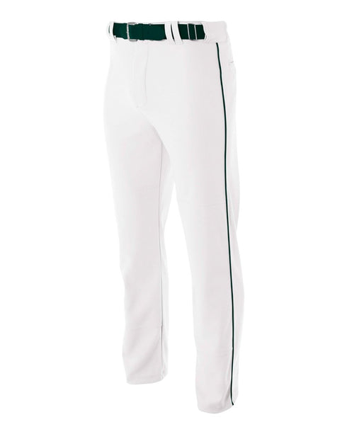 A4 Youth Pro Style Open Bottom Baggy Cut Baseball Pant (NB6162), Color 'White/Forest'